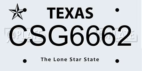 CSG6662 Texas License Plate