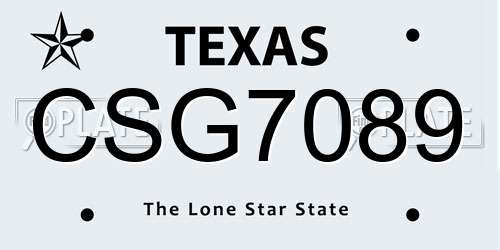 CSG7089 Texas License Plate