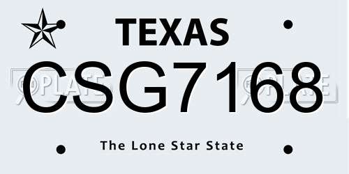 CSG7168 Texas License Plate
