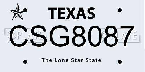 CSG8087 Texas License Plate