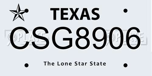 CSG8906 Texas License Plate