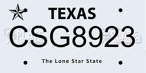 CSG8923 Texas License Plate