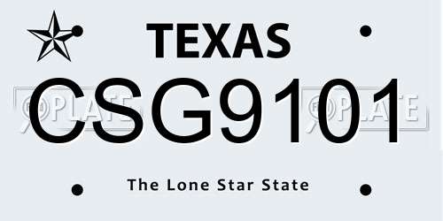 CSG9101 Texas License Plate