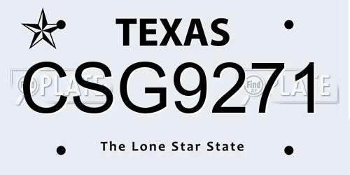 CSG9271 Texas License Plate