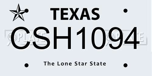 CSH1094 Texas License Plate