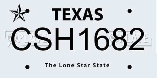 CSH1682 Texas License Plate