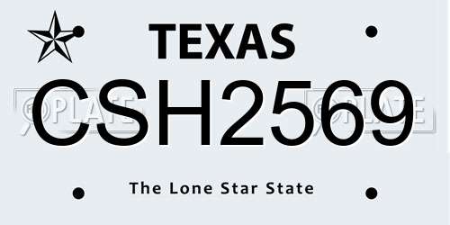 CSH2569 Texas License Plate