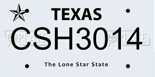 CSH3014 Texas License Plate