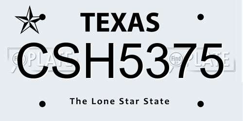 CSH5375 Texas License Plate