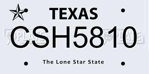 CSH5810 Texas License Plate