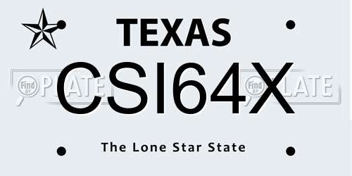 CSI64X Texas License Plate