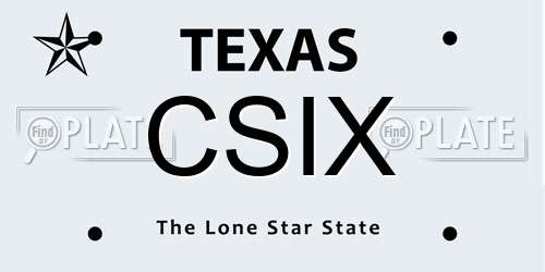 CSIX Texas License Plate
