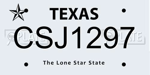 CSJ1297 Texas License Plate