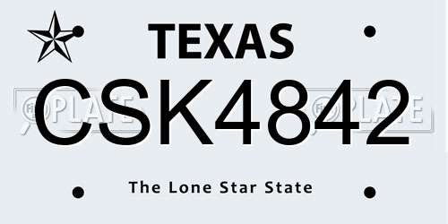 CSK4842 Texas License Plate