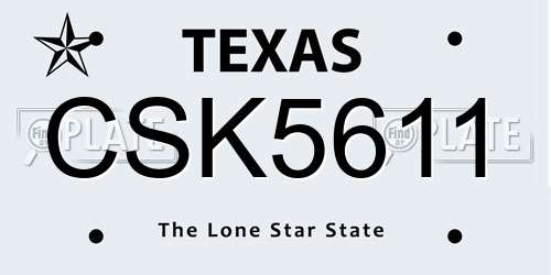CSK5611 Texas License Plate