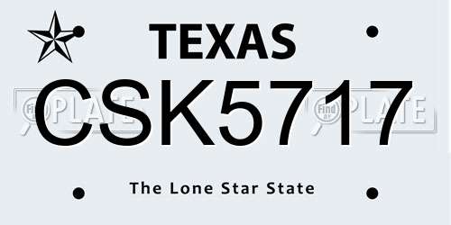 CSK5717 Texas License Plate