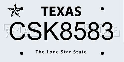 CSK8583 Texas License Plate