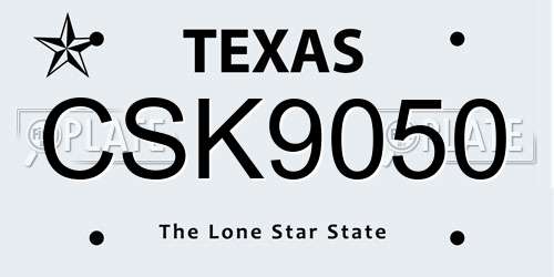 CSK9050 Texas License Plate