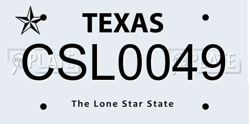 CSL0049 Texas License Plate