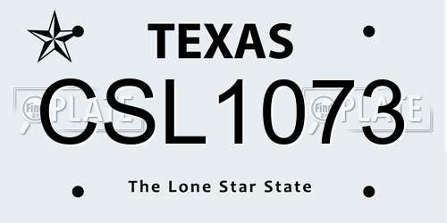 CSL1073 Texas License Plate