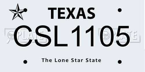 CSL1105 Texas License Plate