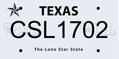 CSL1702 Texas License Plate