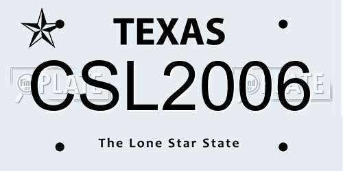 CSL2006 Texas License Plate