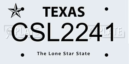 CSL2241 Texas License Plate