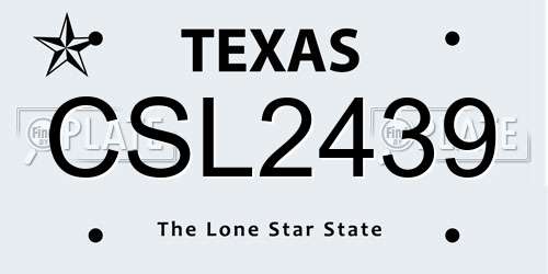 CSL2439 Texas License Plate