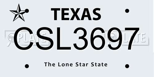 CSL3697 Texas License Plate