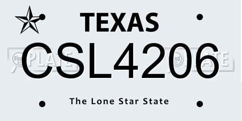 CSL4206 Texas License Plate