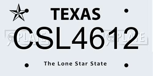 CSL4612 Texas License Plate
