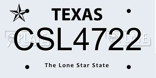 CSL4722 Texas License Plate