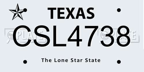 CSL4738 Texas License Plate