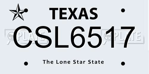 CSL6517 Texas License Plate