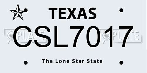 CSL7017 Texas License Plate
