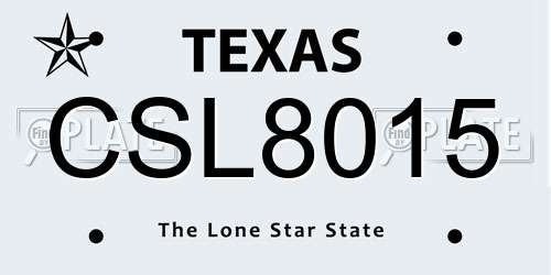 CSL8015 Texas License Plate