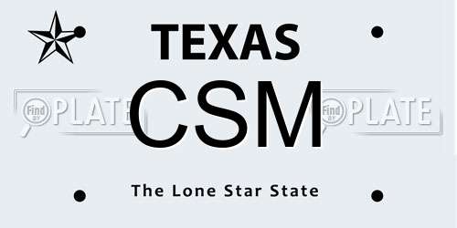 CSM Texas License Plate