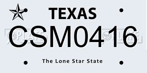 CSM0416 Texas License Plate