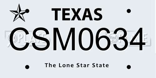 CSM0634 Texas License Plate