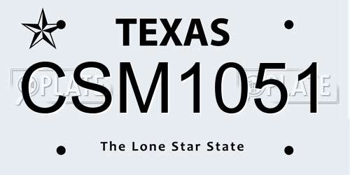 CSM1051 Texas License Plate