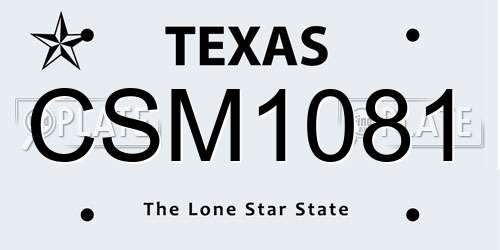 CSM1081 Texas License Plate