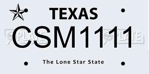 CSM1111 Texas License Plate