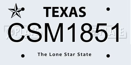 CSM1851 Texas License Plate