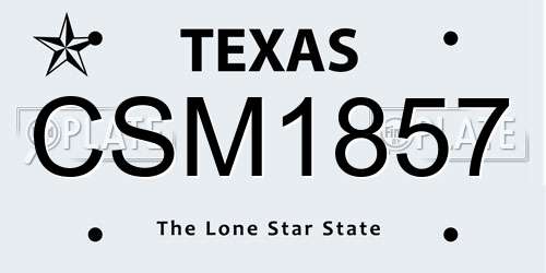 CSM1857 Texas License Plate