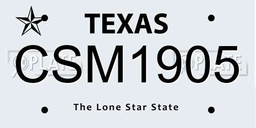 CSM1905 Texas License Plate