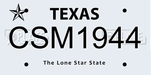 CSM1944 Texas License Plate