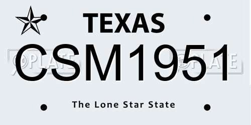 CSM1951 Texas License Plate