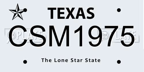 CSM1975 Texas License Plate