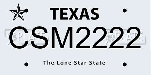 CSM2222 Texas License Plate